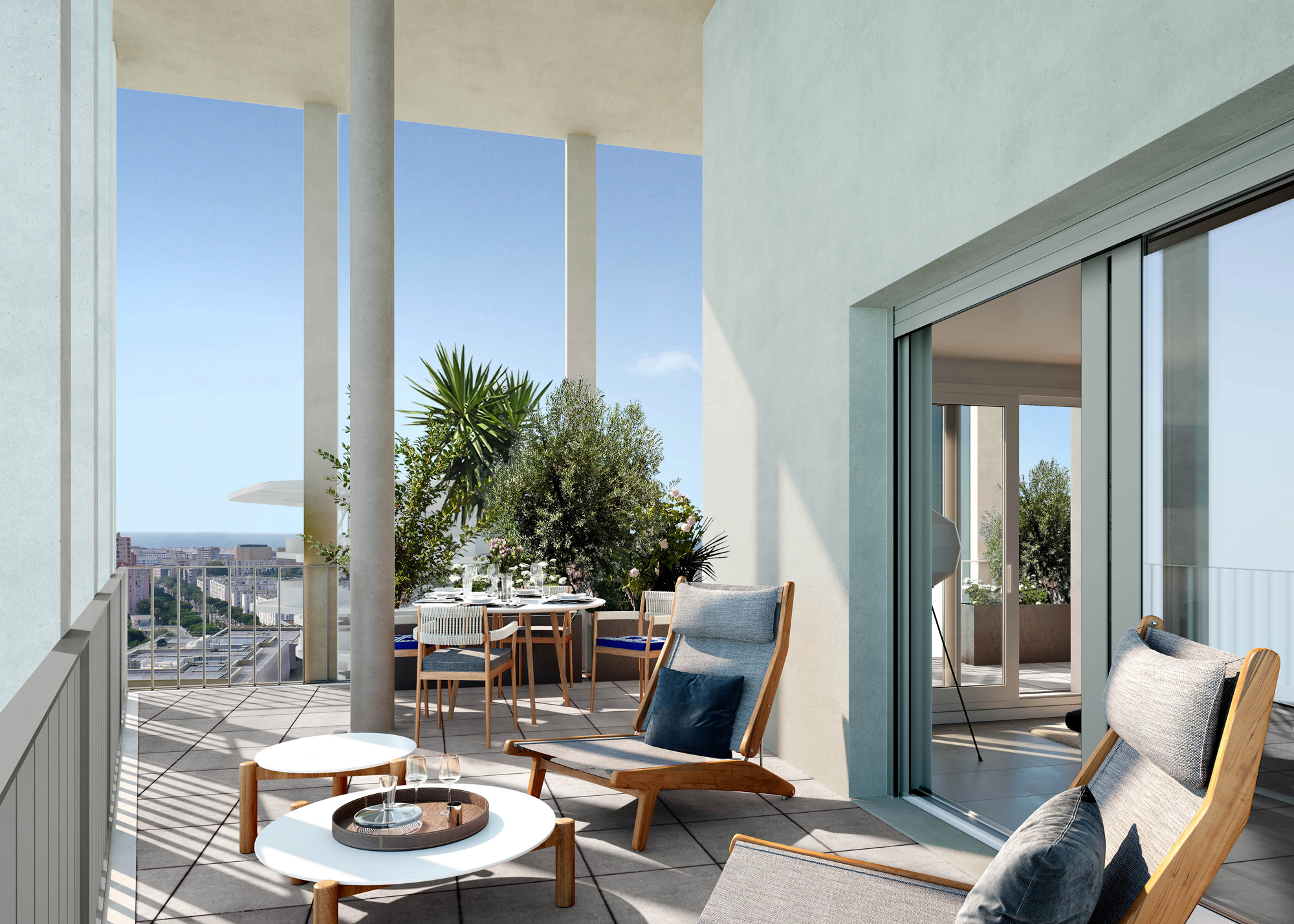 Terrasse de la Résidence Reva à Nice - quartier JOIA