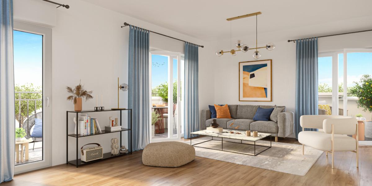 appartement neuf Hamo perspective intérieure à Igny